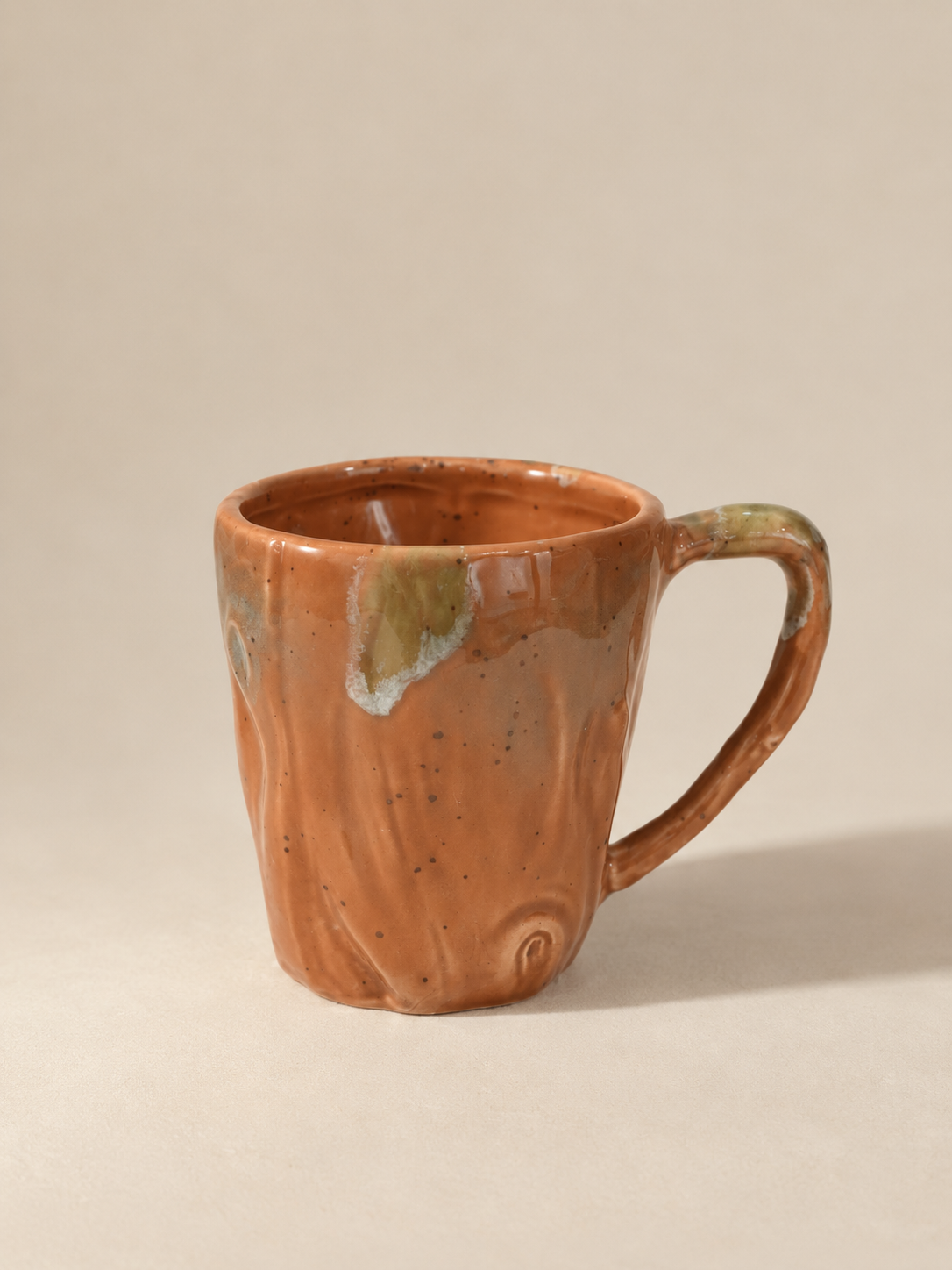 Mug artisanal en céramique terracotta à glaçure nuancée – 275 ml