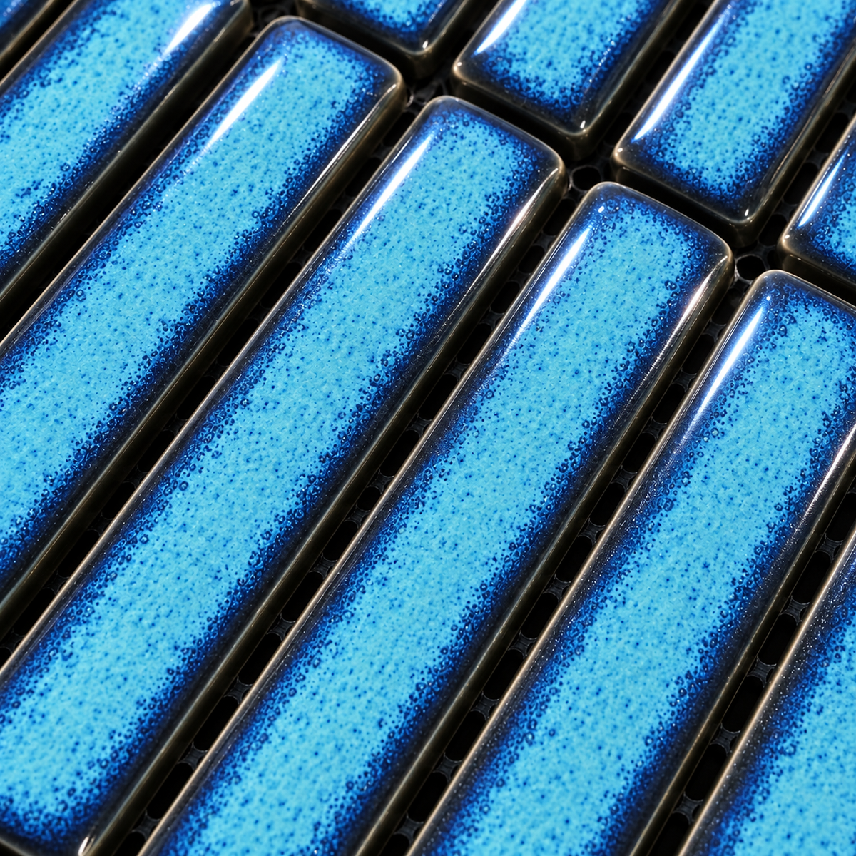 Mosaïque en Céramique Émaillée – Bleu Lagon – 28,4 × 29,6 cm
