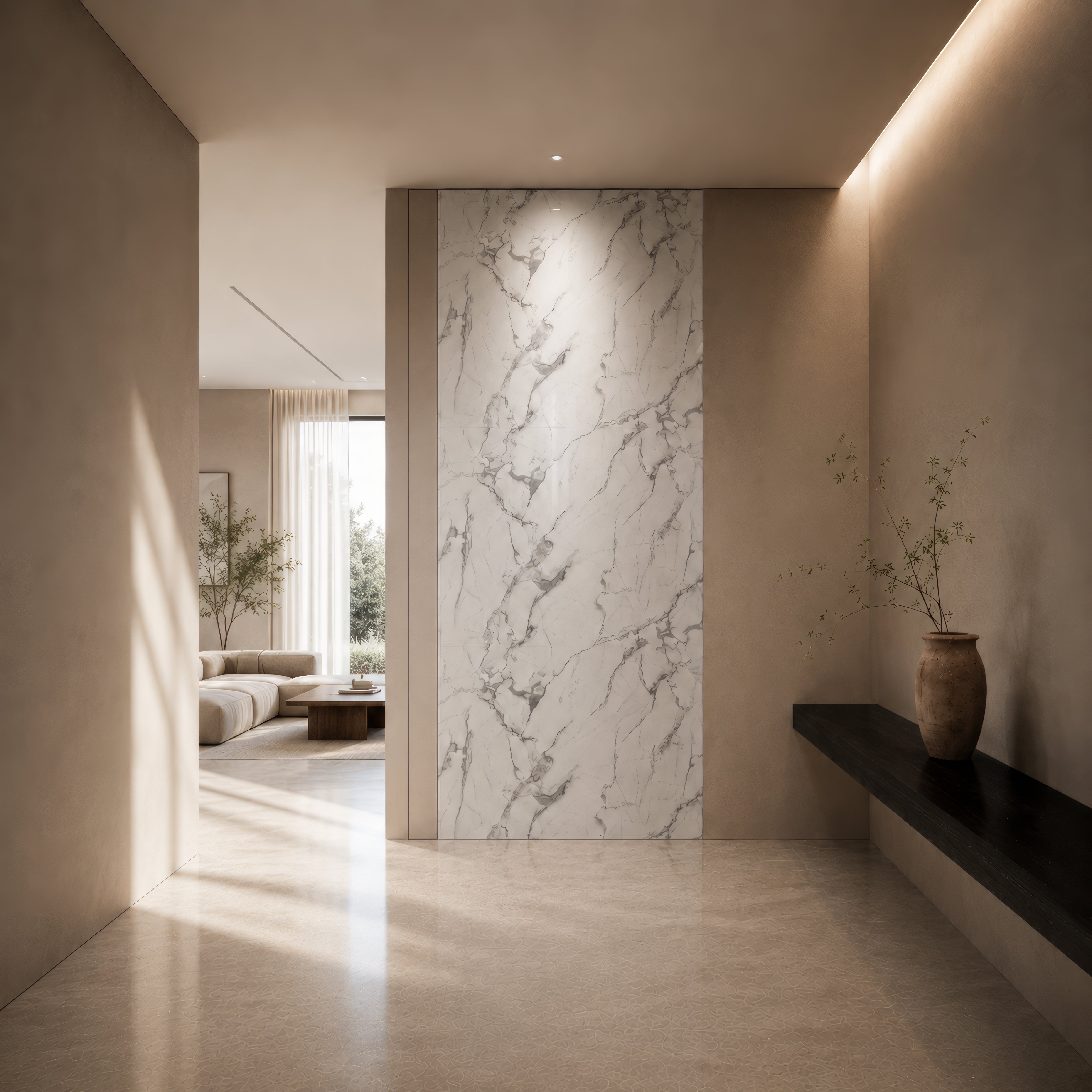Panneau mural décoratif effet marbre gris blanc brillant – 120×65 cm (Lot de 4, 3,12 m²) - REF: A01MW01