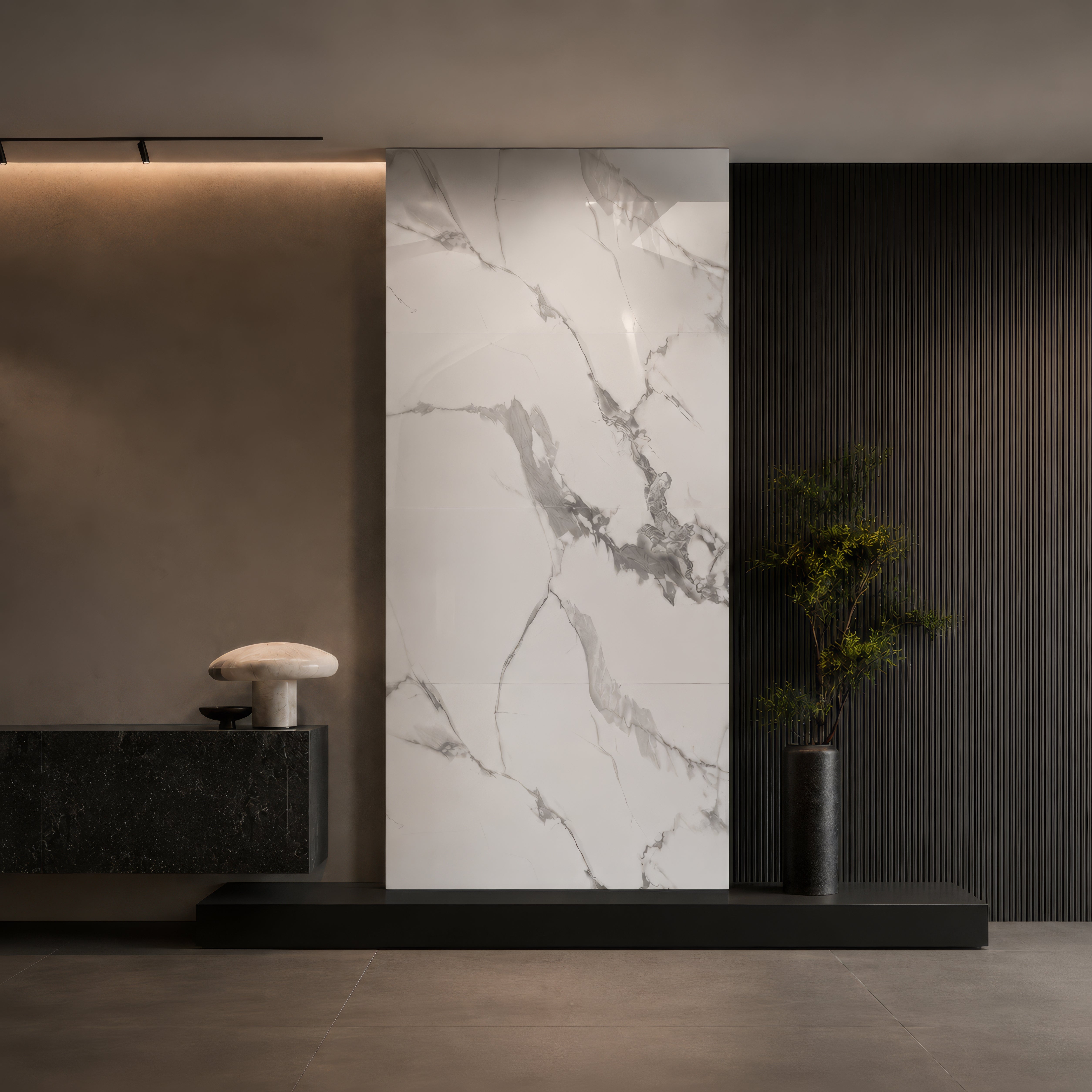 Panneau mural décoratif effet marbre brillant – 65×120 cm (Lot de 4, 3,12 m²) - REF: A01MW03