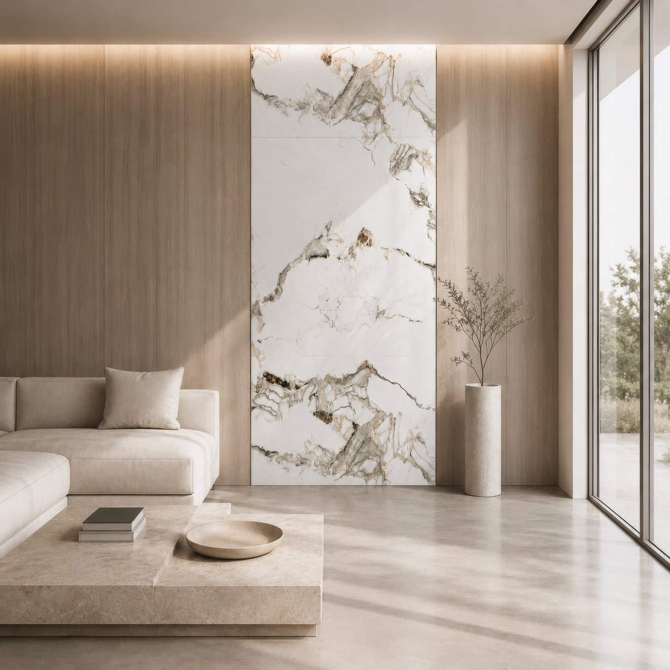 Panneau mural décoratif - effet marbre blanc en relief – 280 x 120 cm - 4 parties a assembler - 3,36 m² - REF: A02MW01