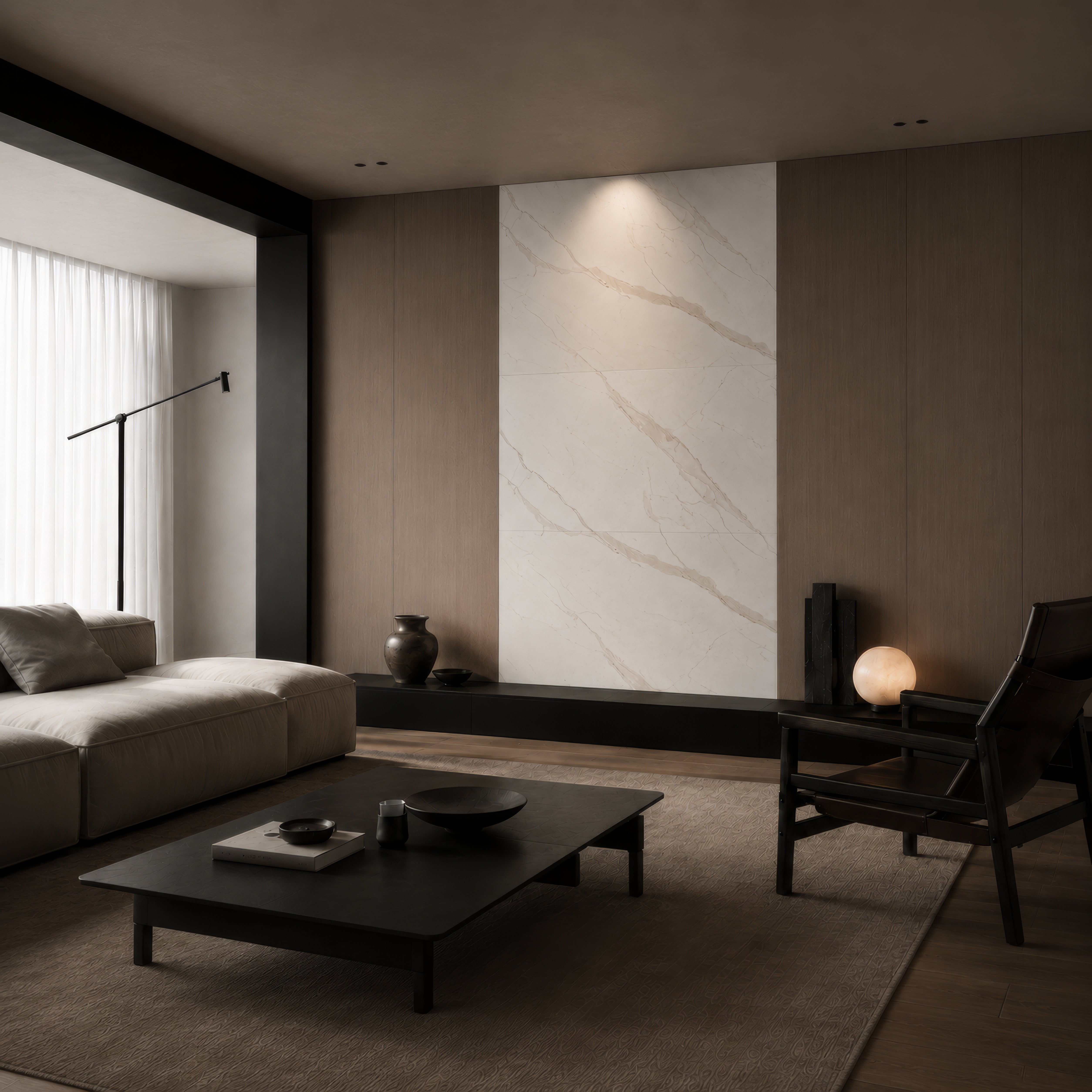 Panneau mural décoratif effet marbre blanc mat – 65×120 cm (Lot de 4, 3,12 m²) - REF: A03MW03