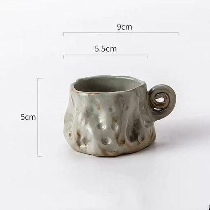 Handmade Ceramic Espresso Cup – Grey Wabi-Sabi Style – 90ml