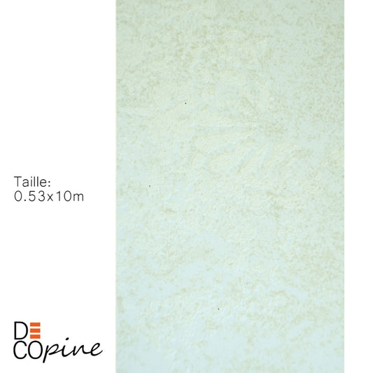 Decopine Papier Peint Intissé Voix Douce – Vert Brume Légère – 0,53 x 10 m – Sans Colle