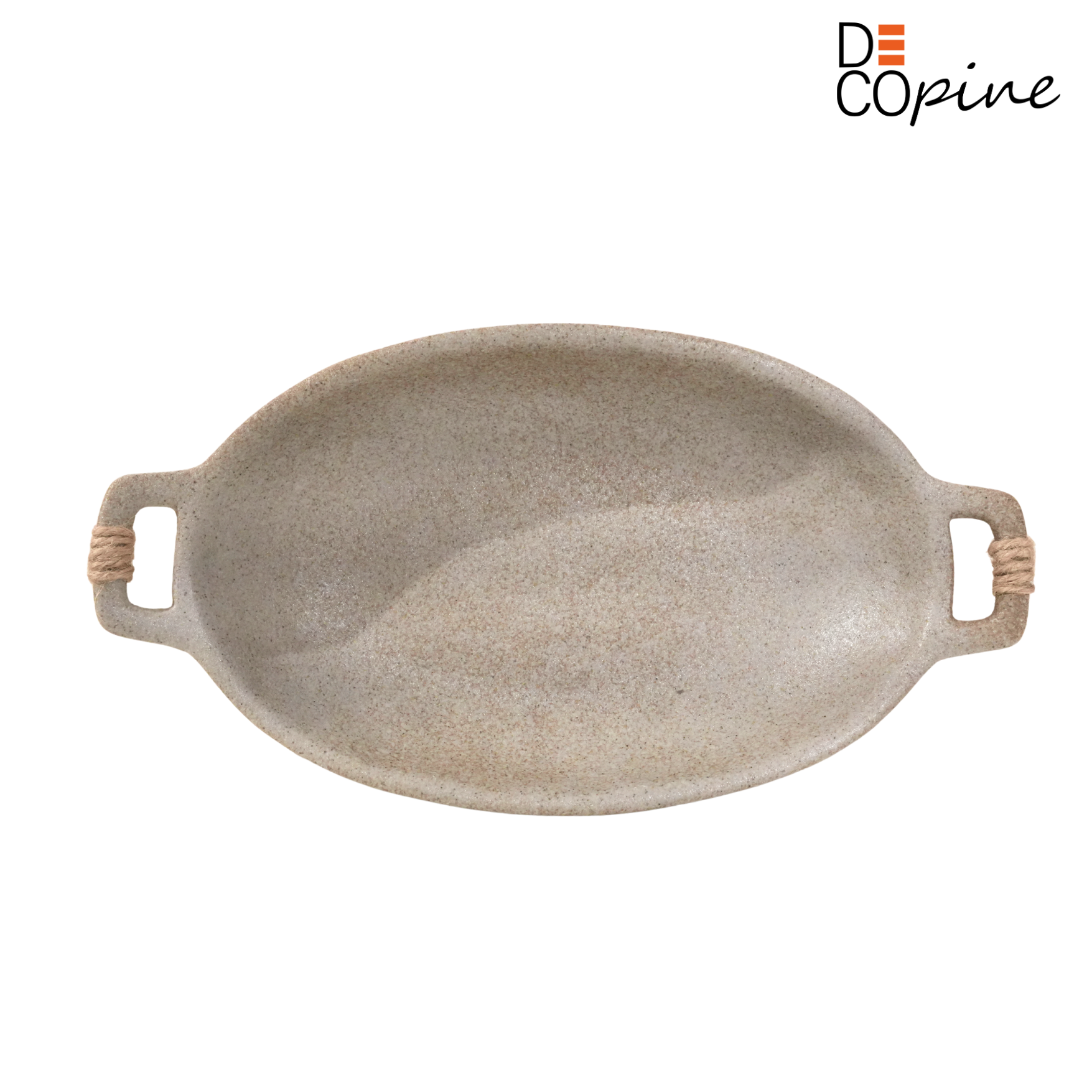 Plateau ovale en céramique grise – Fait main – 27,5 × 15 cm
