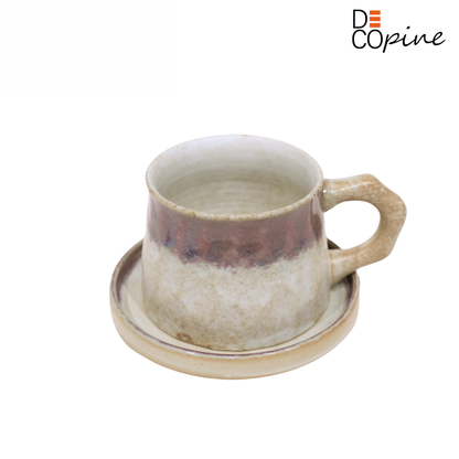 Tasse à Café en Grès Émaillé – Collection Brume de Lin (300 ml)