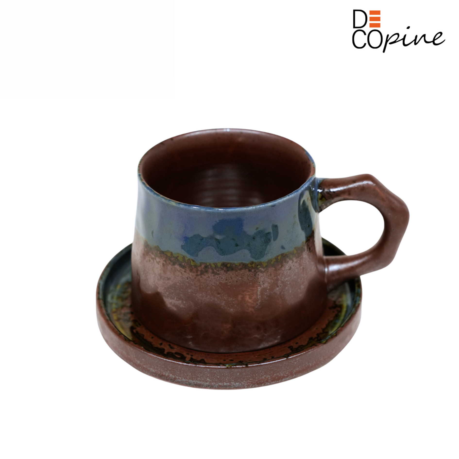 Tasse à café en céramique bleue – Fait main – 300 ml