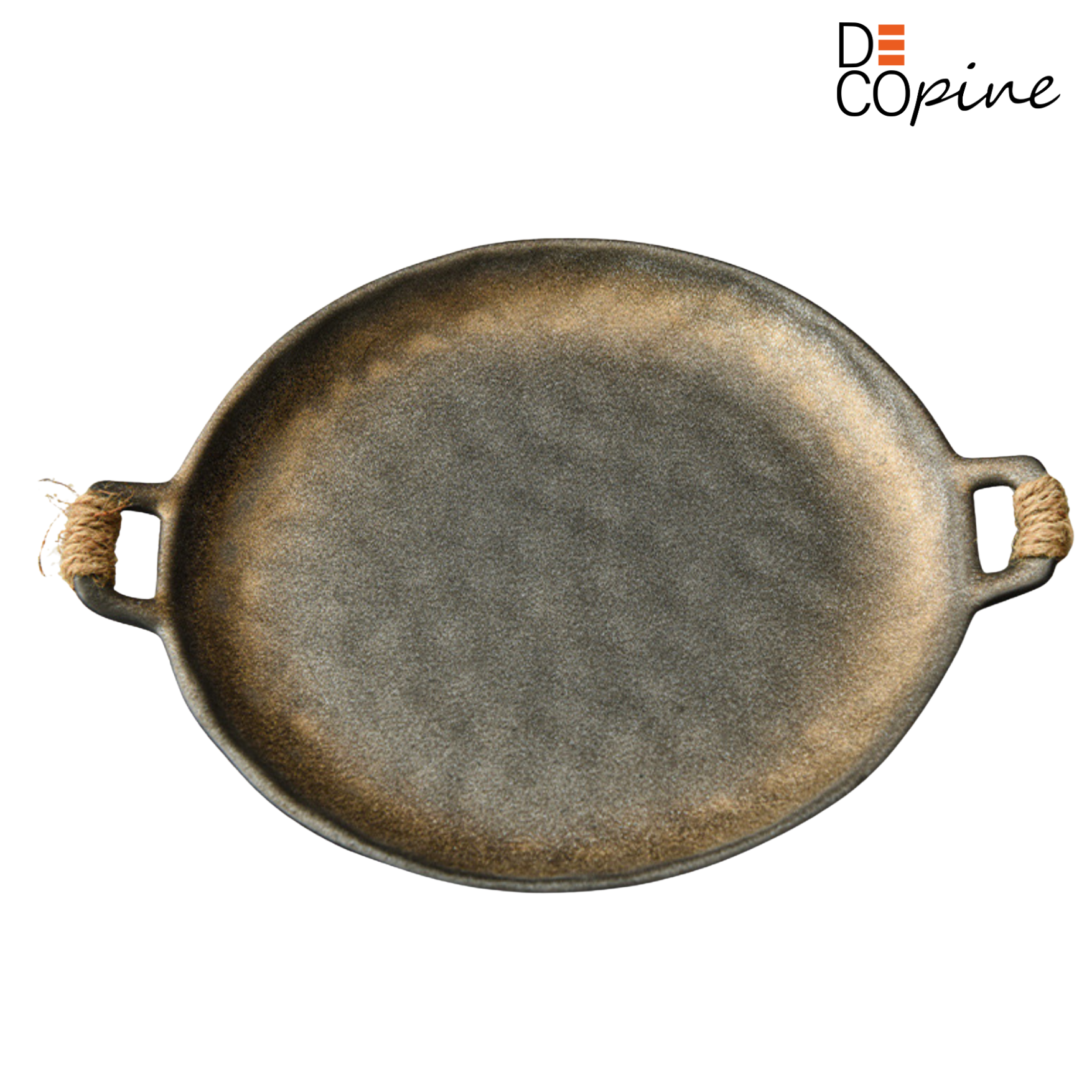Plateau en céramique noir fumé – Fait main – 31 × 25 cm
