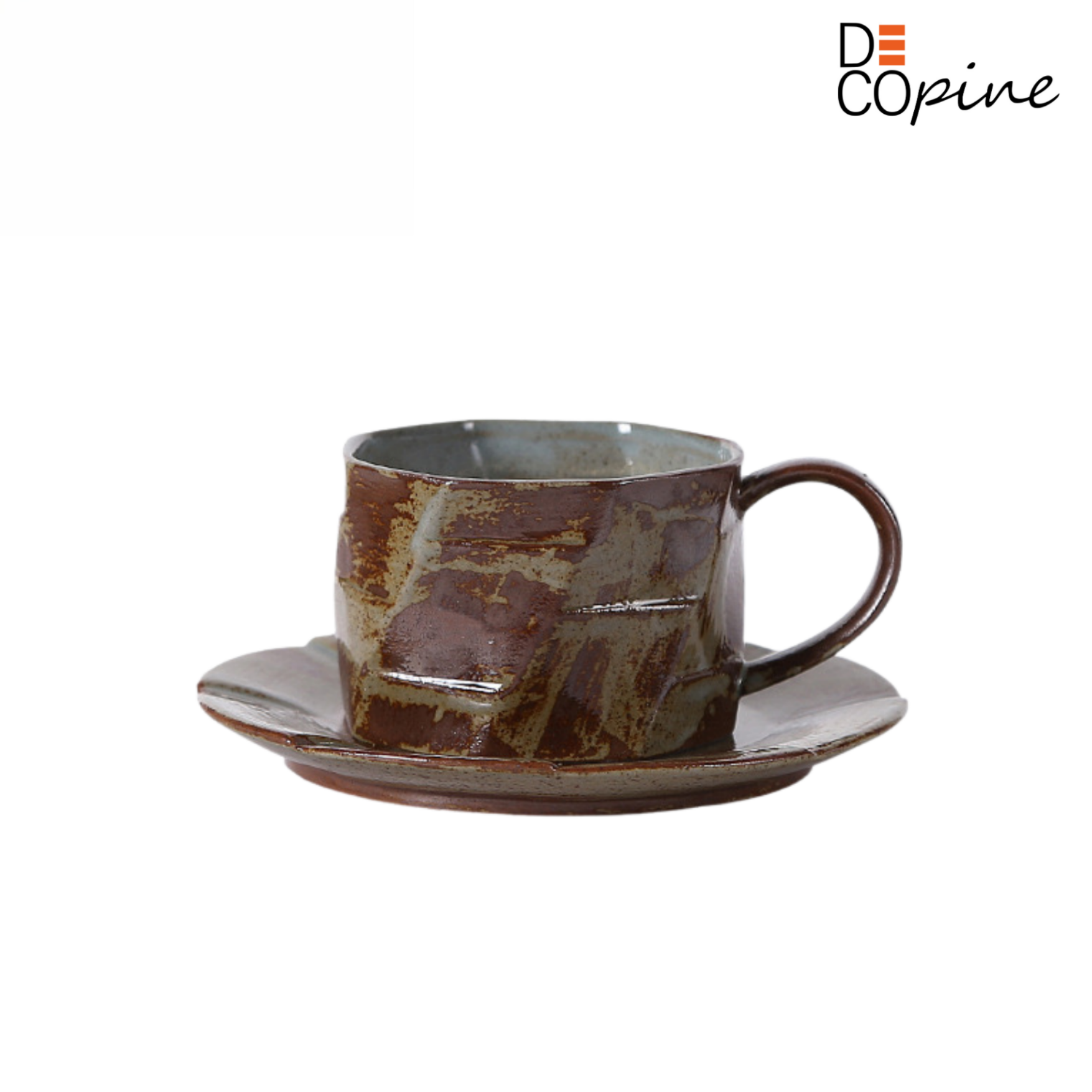 Tasse à café en céramique marron – Fait main – 215 ml