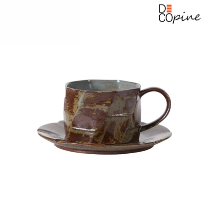 Tasse à Café en Grès Émaillé – Collection Terre Brune (215 ml)