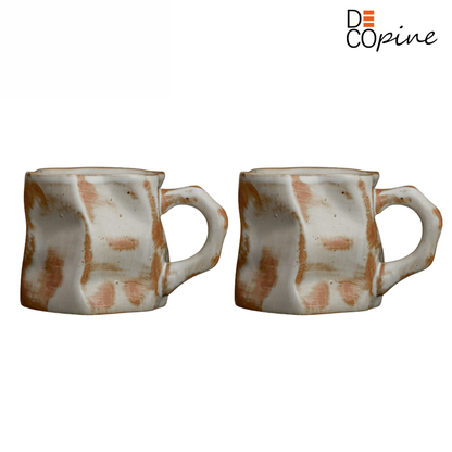 Lot de 2 Tasses en Céramique – Collection Dégradé Blanc (300 ml)