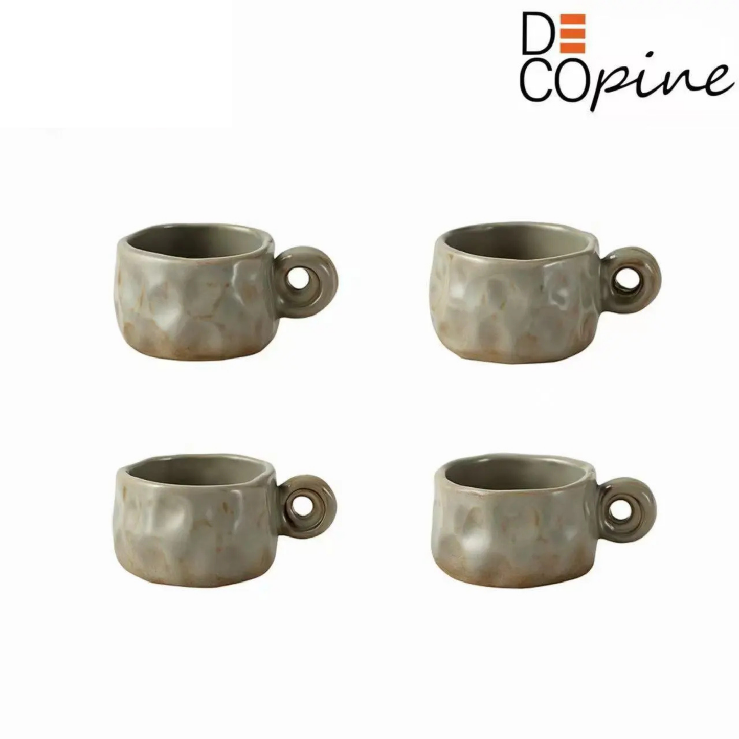 Tasses à Espresso en Grès – Lot de 4