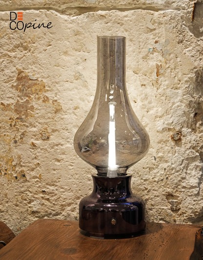 Lampe à poser LED en verre fumé – intensité réglable