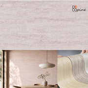 Panneau Mural Souple en Pierre Naturelle – Effet Travertin Beige Grisé – 60×120 cm – Lot de 4 – B01TB04