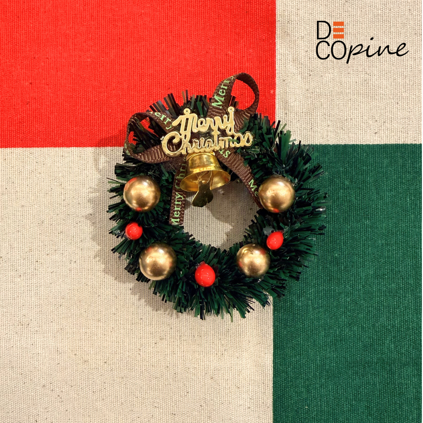 🎄Magnet Couronne de Noël – Décoration Festive (7 cm)