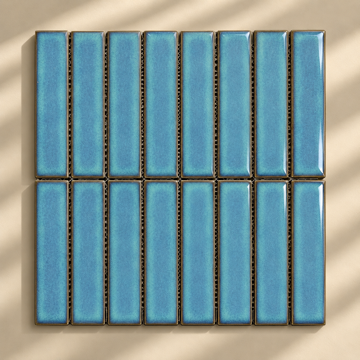 Mosaïque en Céramique Émaillée – Bleu Turquoise – 28,4 × 29,6 cm
