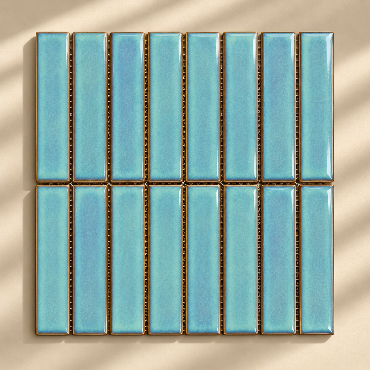Mosaïque en Céramique Émaillée – Bleu Azur Clair – 28,4 × 29,6 cm