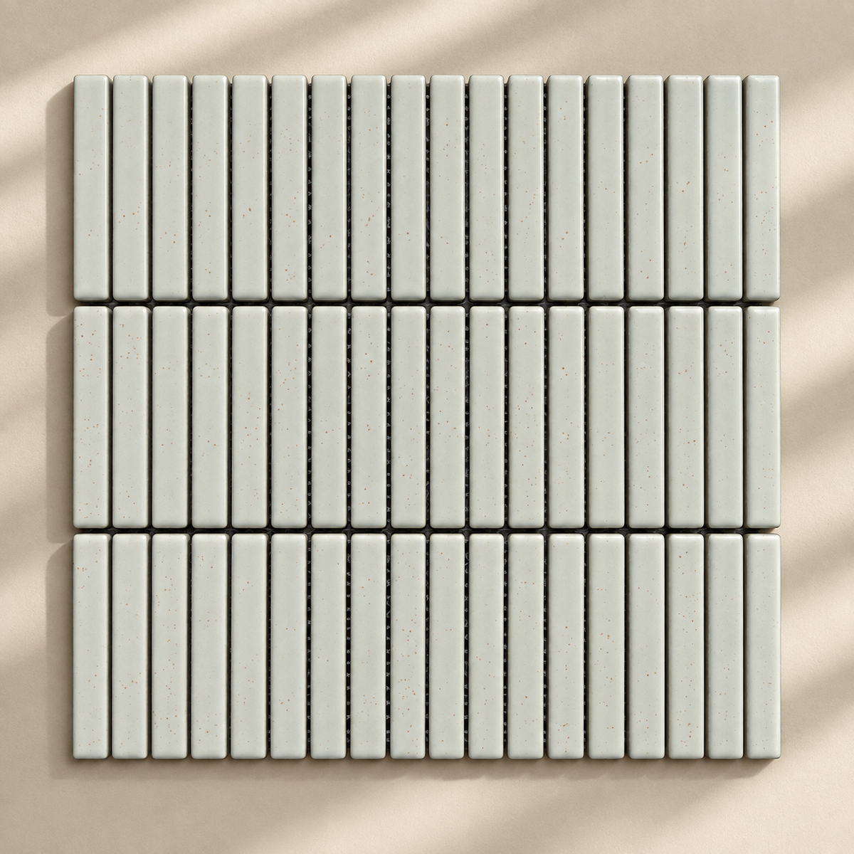 Mosaïque en Céramique Émaillée – Blanc Ivoire Moucheté – 28,4 × 29,6 cm