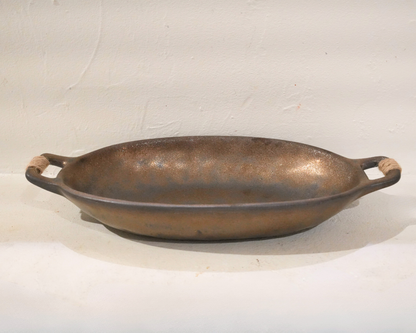 Plateau Ovale en Grès Noir (27,5 × 15 × 4,5 cm)