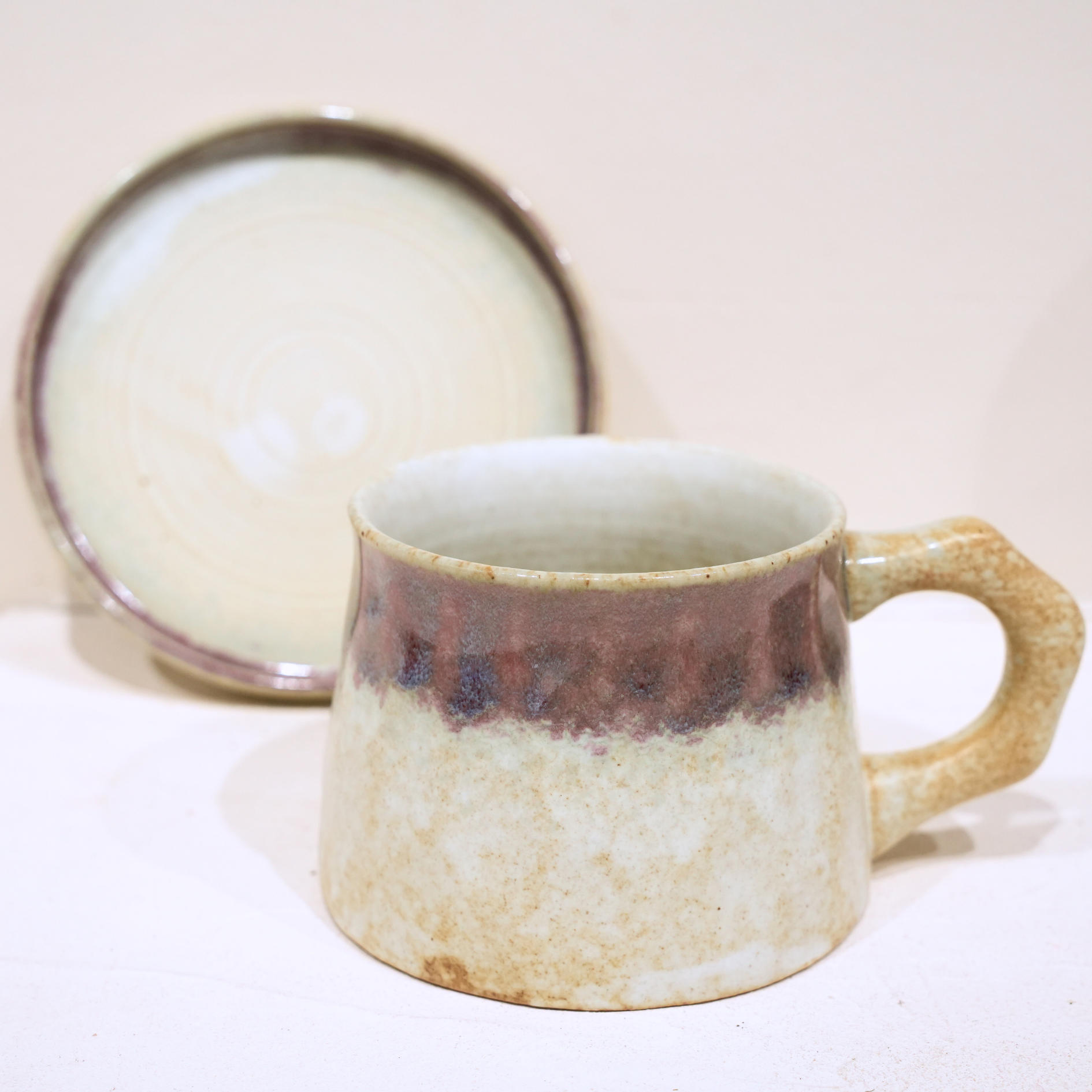Tasse à café en céramique blanche – Fait main – 300 ml