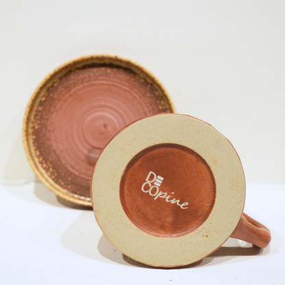 Tasse à Café en Grès Émaillé – Collection Miel Caramel (300 ml)