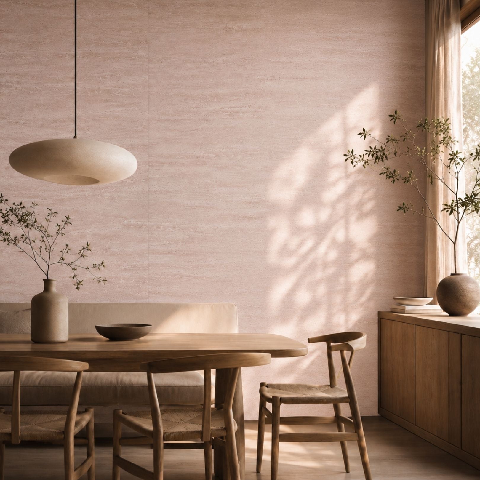 Panneau Mural Souple en Pierre Naturelle – Effet Travertin Beige Grisé – 60×120 cm – Lot de 4 – B01TB04