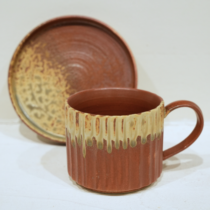 Tasse à Café avec Soucoupe – Collection Terre Vintage (250 ml)