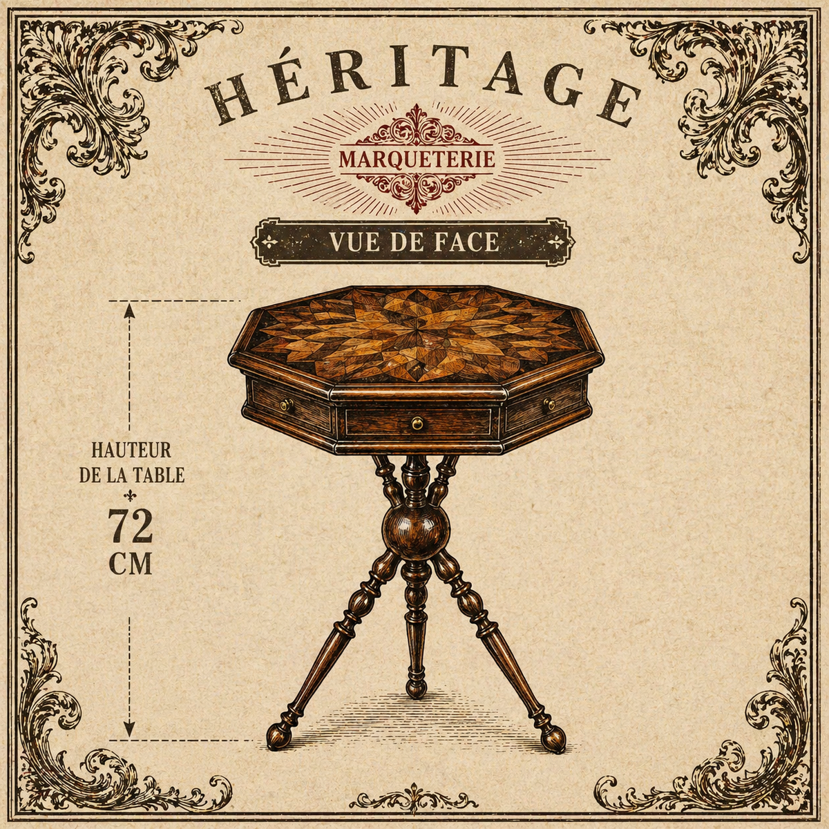 Précommande — HÉRITAGE MARQUETERIE | Table en noyer — Édition limitée