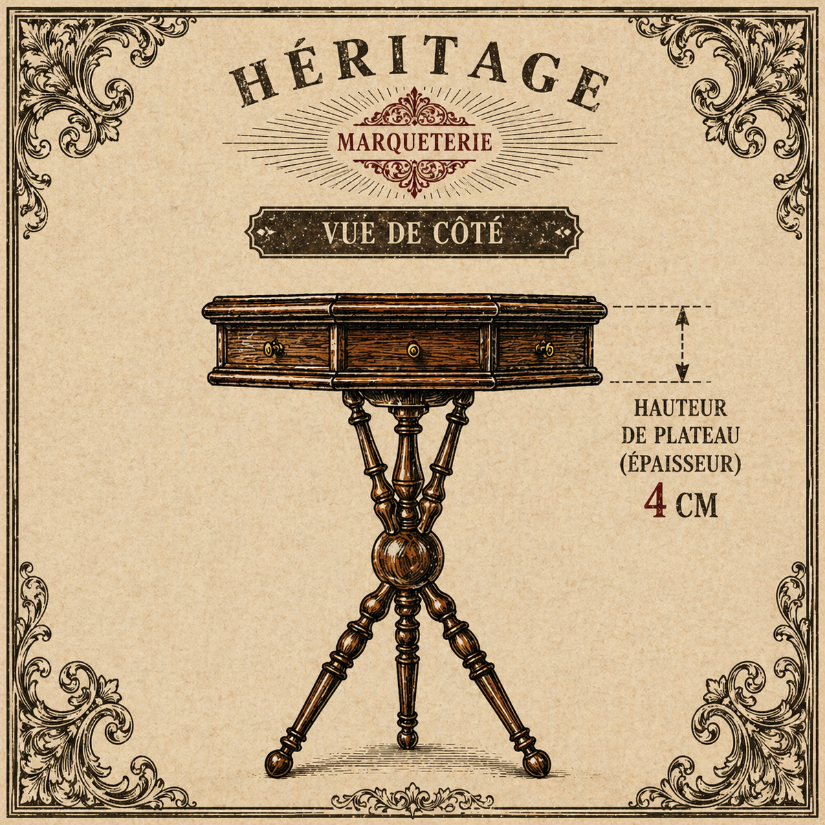 Précommande — HÉRITAGE MARQUETERIE | Table en noyer — Édition limitée