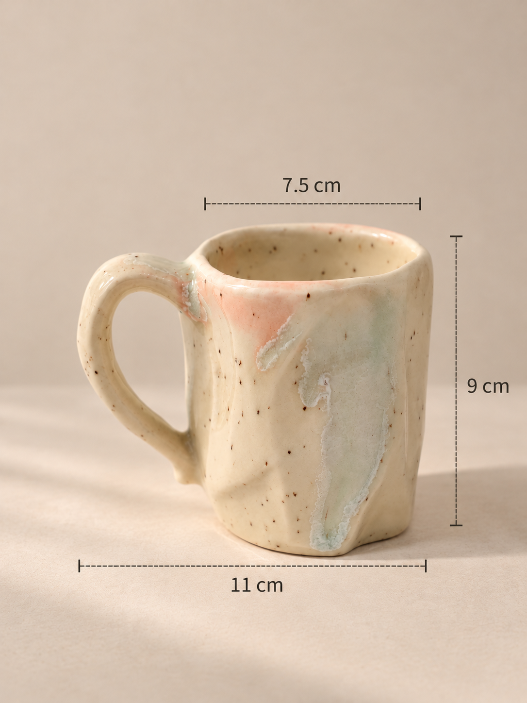 Ceramic Coffee Mug – Gradient White – Handmade – 300 ml