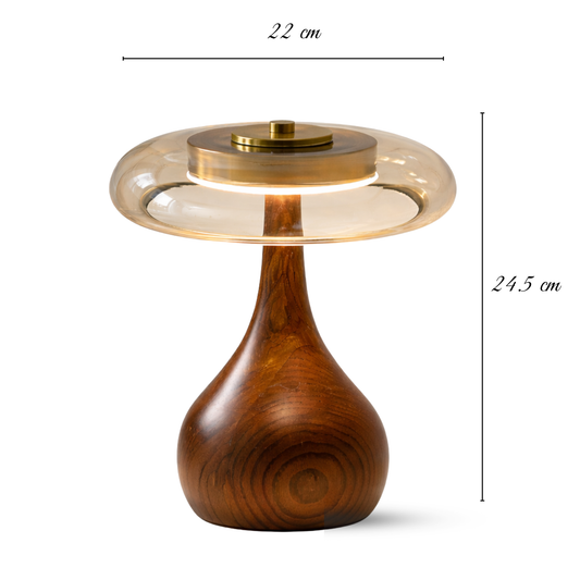 Lampe de Table en Frêne & Verre Cognac – ÉLOISE01 – Decopine (Disponible en précommande)