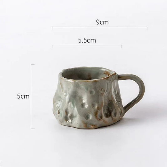 Tasse à espresso en céramique grise  – Fait main – 100 ml