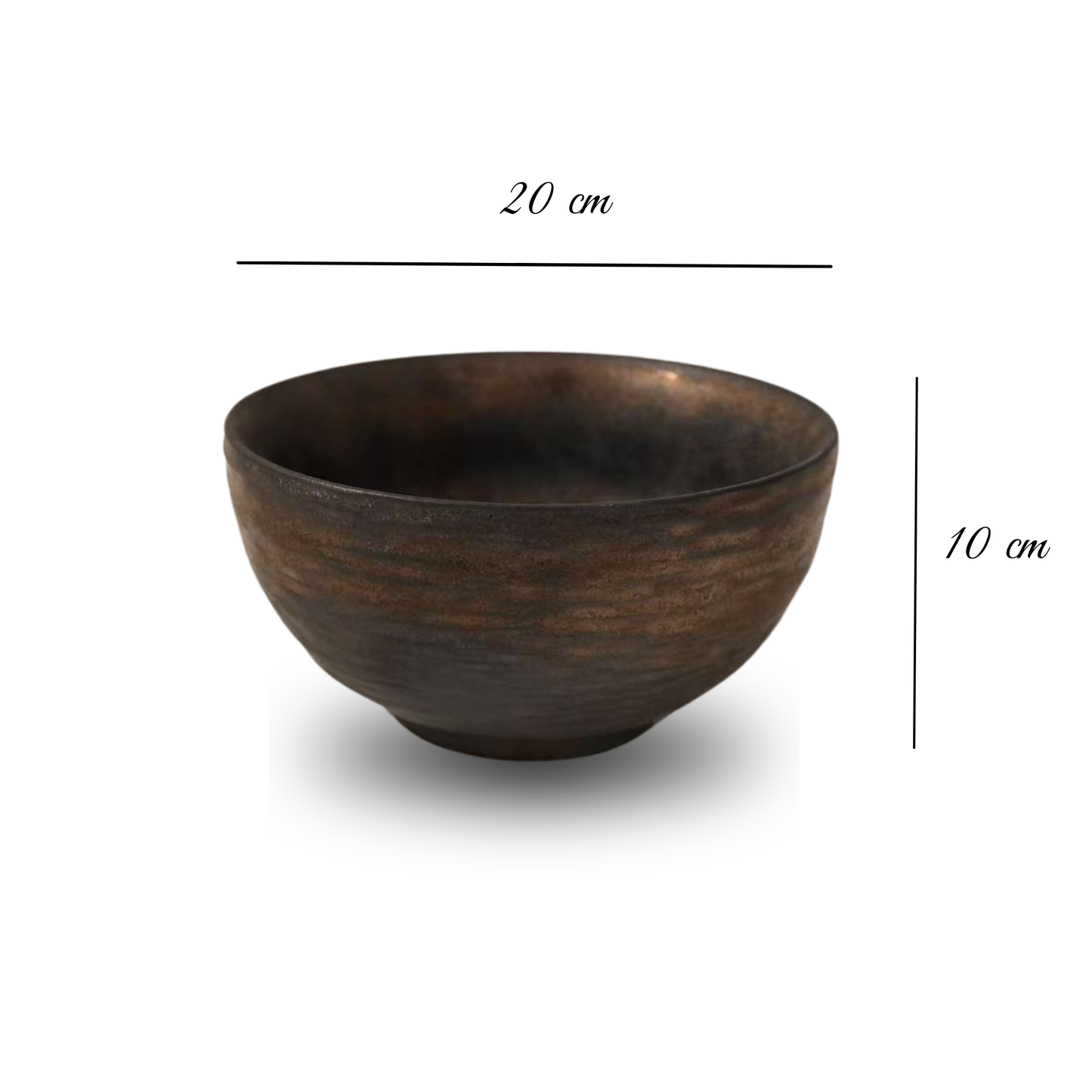Bol en céramique artisanale doré nuancé effet encre – Ø20 cm | Decopine