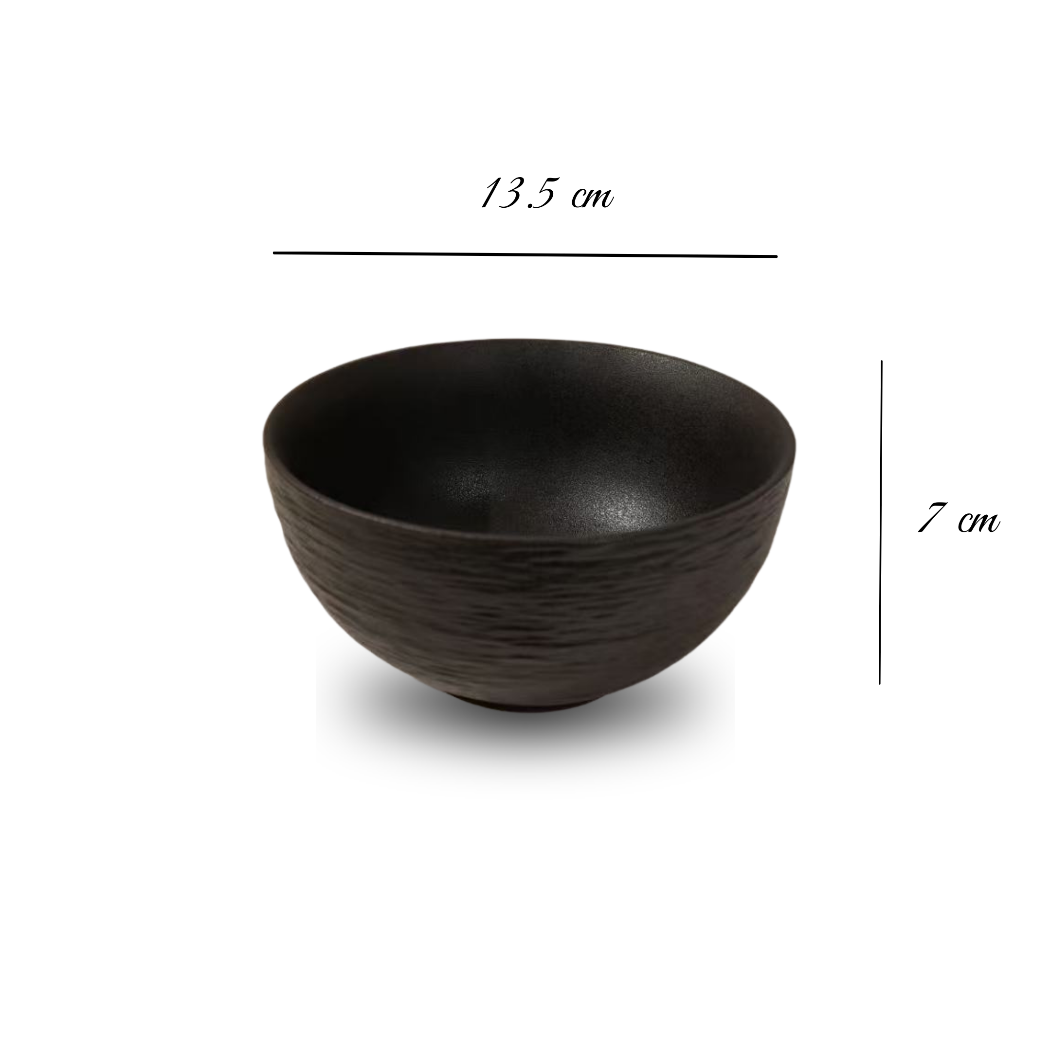 Bol en céramique artisanale noir – Ø13,5 cm | Decopine