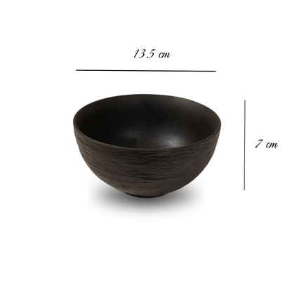 Bol en céramique artisanale noir – Ø13,5 cm | Decopine