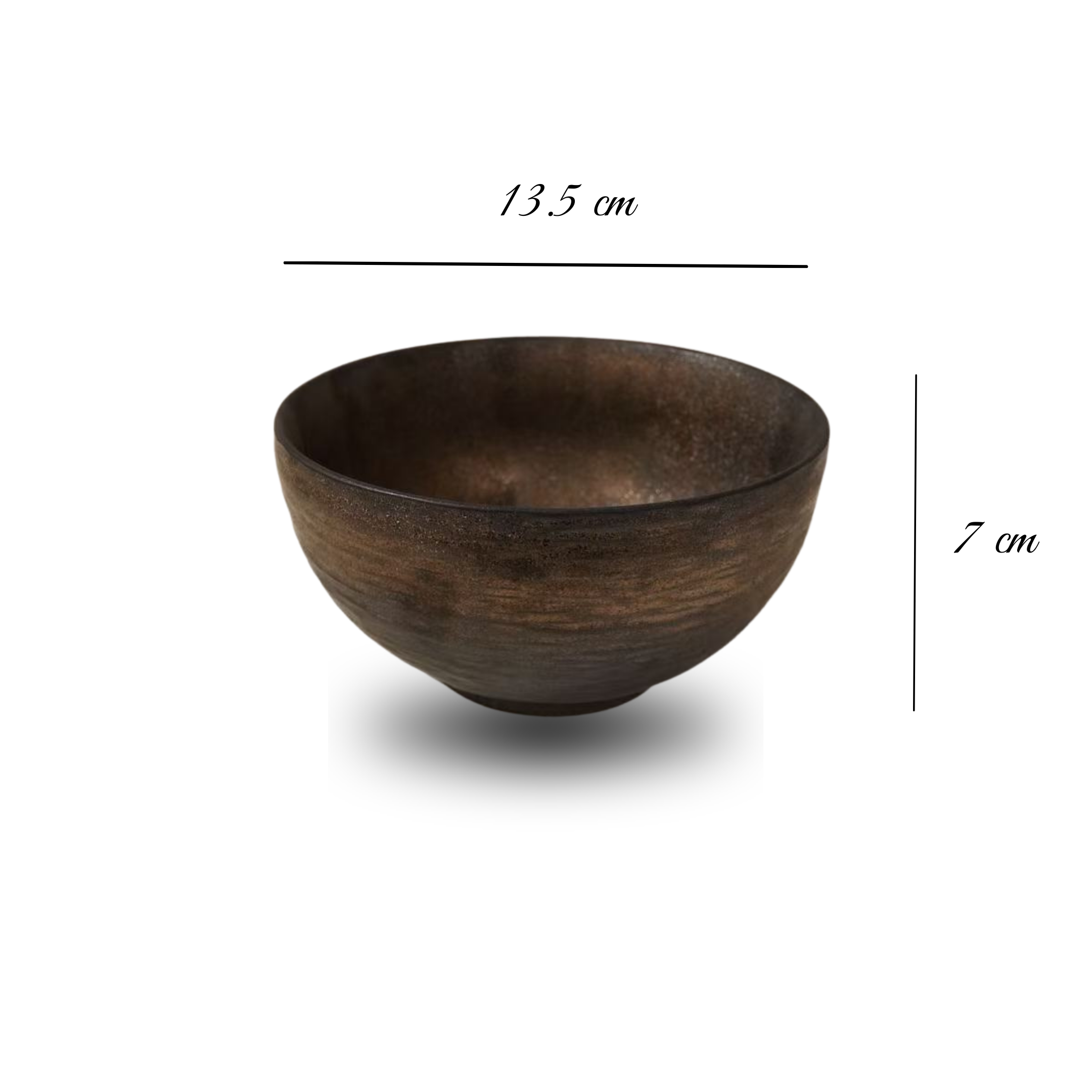 Bol en céramique artisanale noir aux reflets dorés – Ø13,5 cm | Decopine