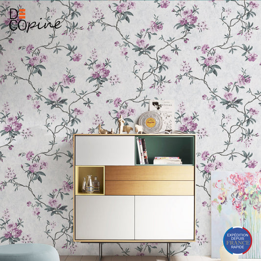 Decopine Floating Garden Non-Woven Wallpaper - White